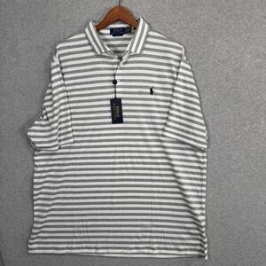 Polo Ralph Lauren Classic-Fit Soft Cotton Polo Shirt Andover Heather & White XL